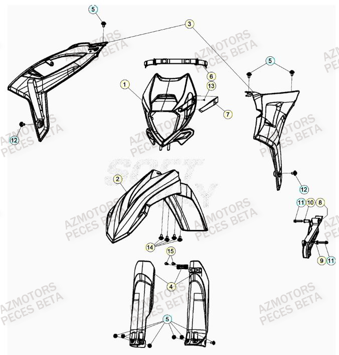 Carenage Avant BETA Pièces BETA RR 4T RACING 430 - (2021)

