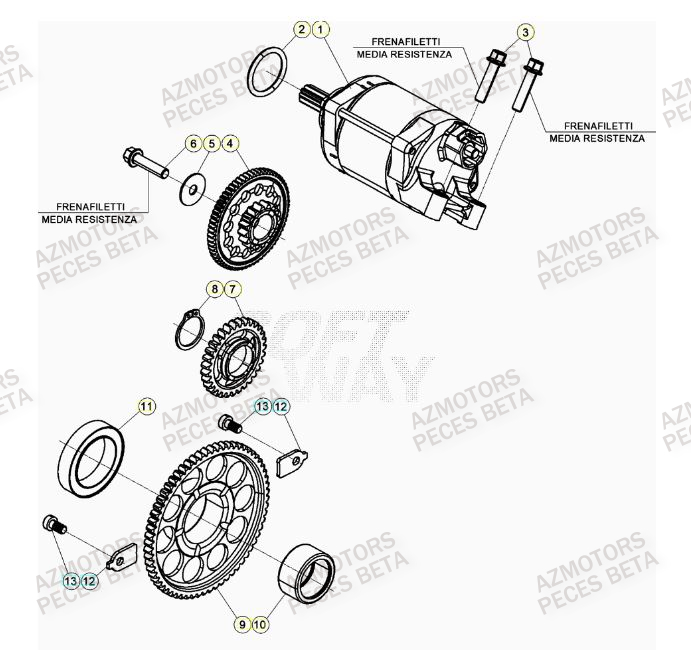 Demarreur BETA Pièces BETA RR 4T RACING 430 - (2021)

