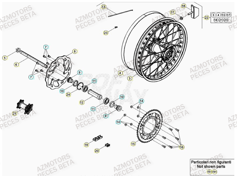 Roue Arriere BETA Pièces BETA RR 4T RACING 430 - (2021)

