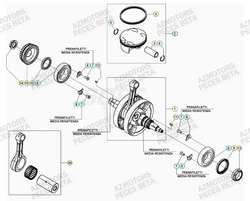 Vilebrequin BETA Pièces BETA RR 4T RACING 430 - (2021)

