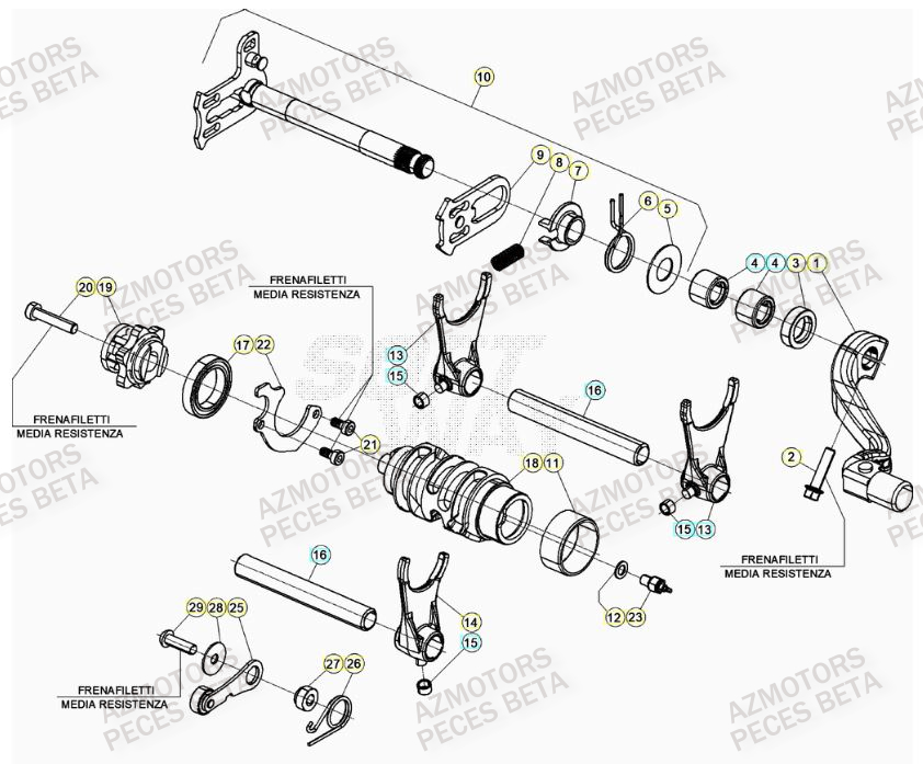 SELECTEUR DE VITESSES BETA RR 430 RACING 22