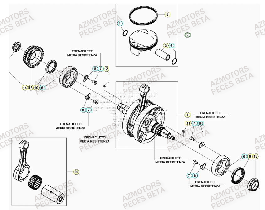 Vilebrequin BETA Pièces BETA RR 4T RACING 430 - (2022)

