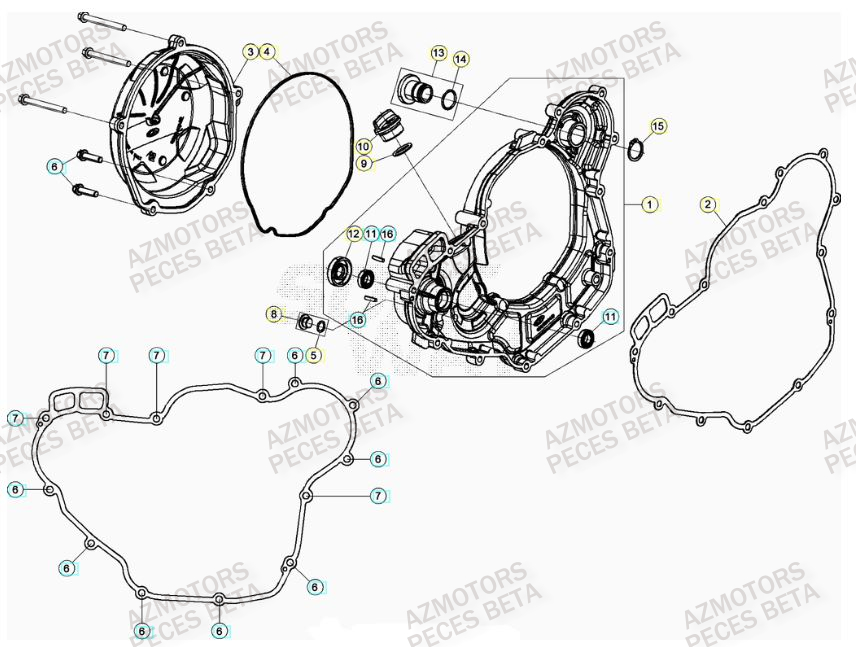 BOUCHON ARBRE COUVERCLE D EMBRAYAGE BETA pour COUVERCLE EMBRAYAGE de RR 430 RACING 23