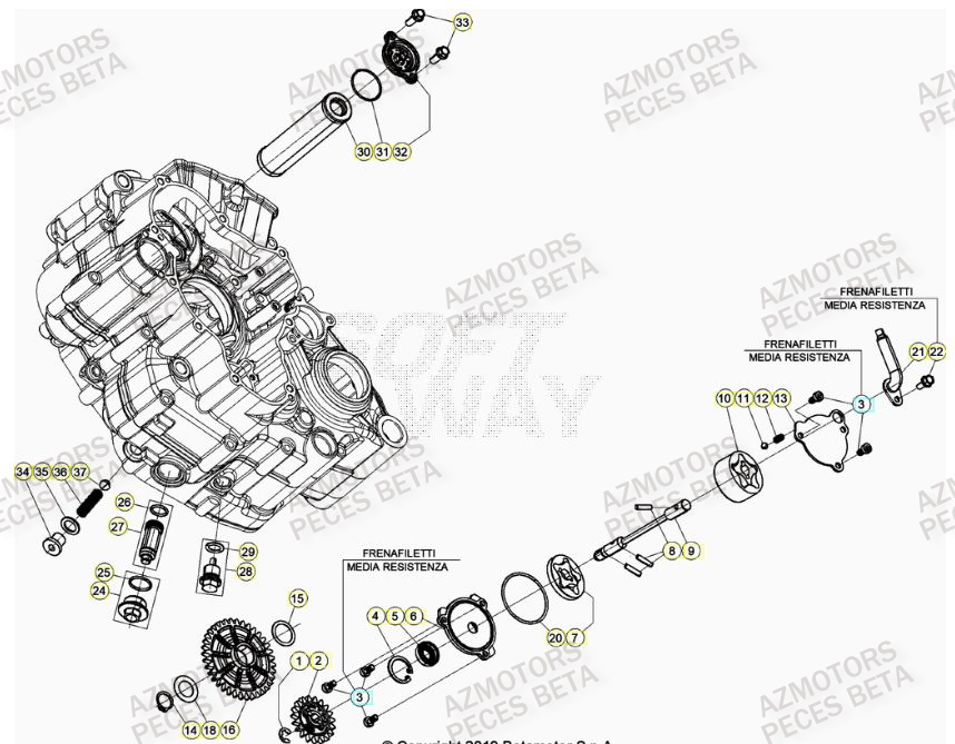 BOUCHON FILTRE HUILE BETA pour POMPE A HUILE de RR 430 RACING 23