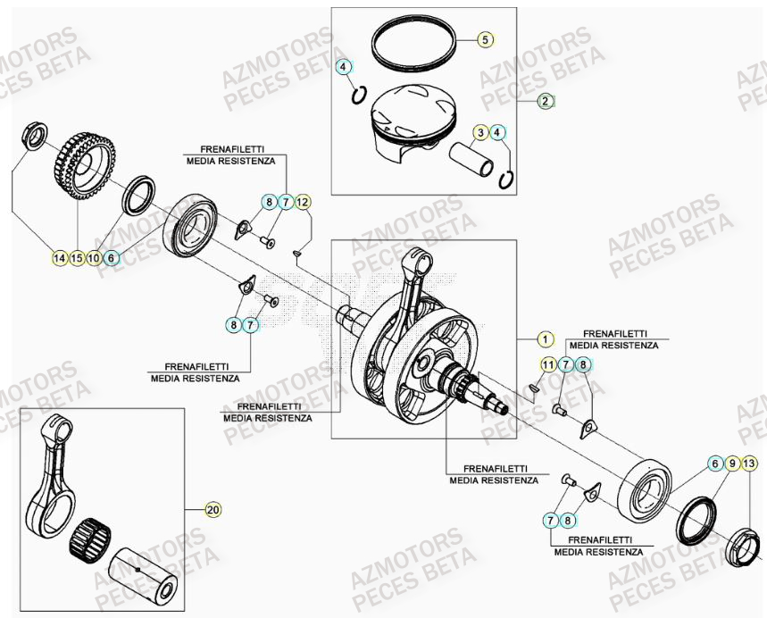 Vilebrequin BETA Pièces BETA RR 4T RACING 430 - (2023)

