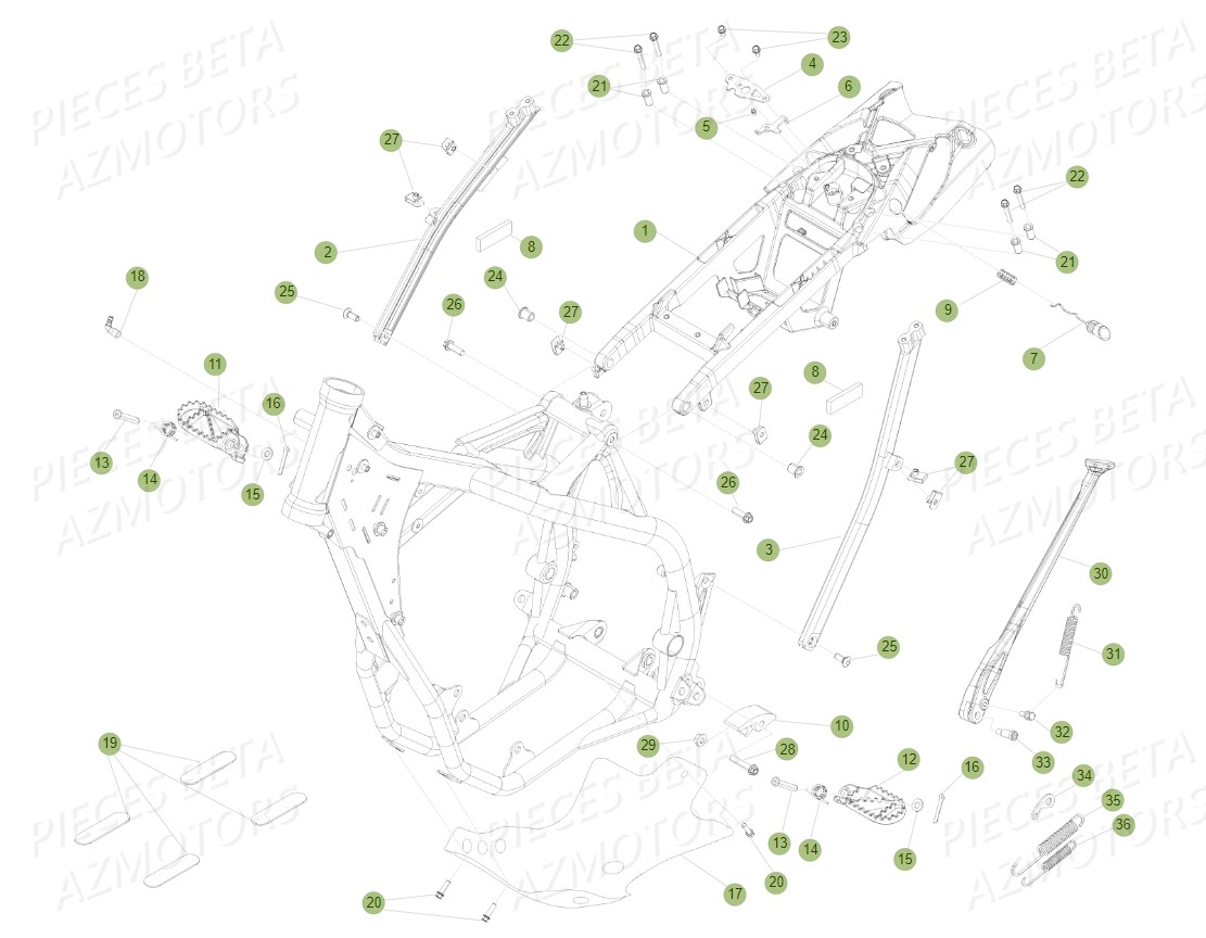 Accessoires Du Chassis BETA Pièces Beta RR 4T 450 Enduro - 2010