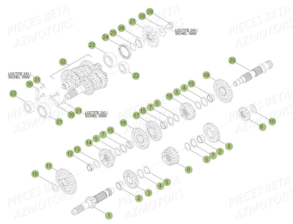 PIGNON DE TRANSMISSION SECONDA IRE BETA pour BOITE A VITESSES de RR 450 4T 2010
