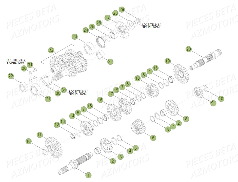 BOITE A VITESSES pour RR 450 4T 2010