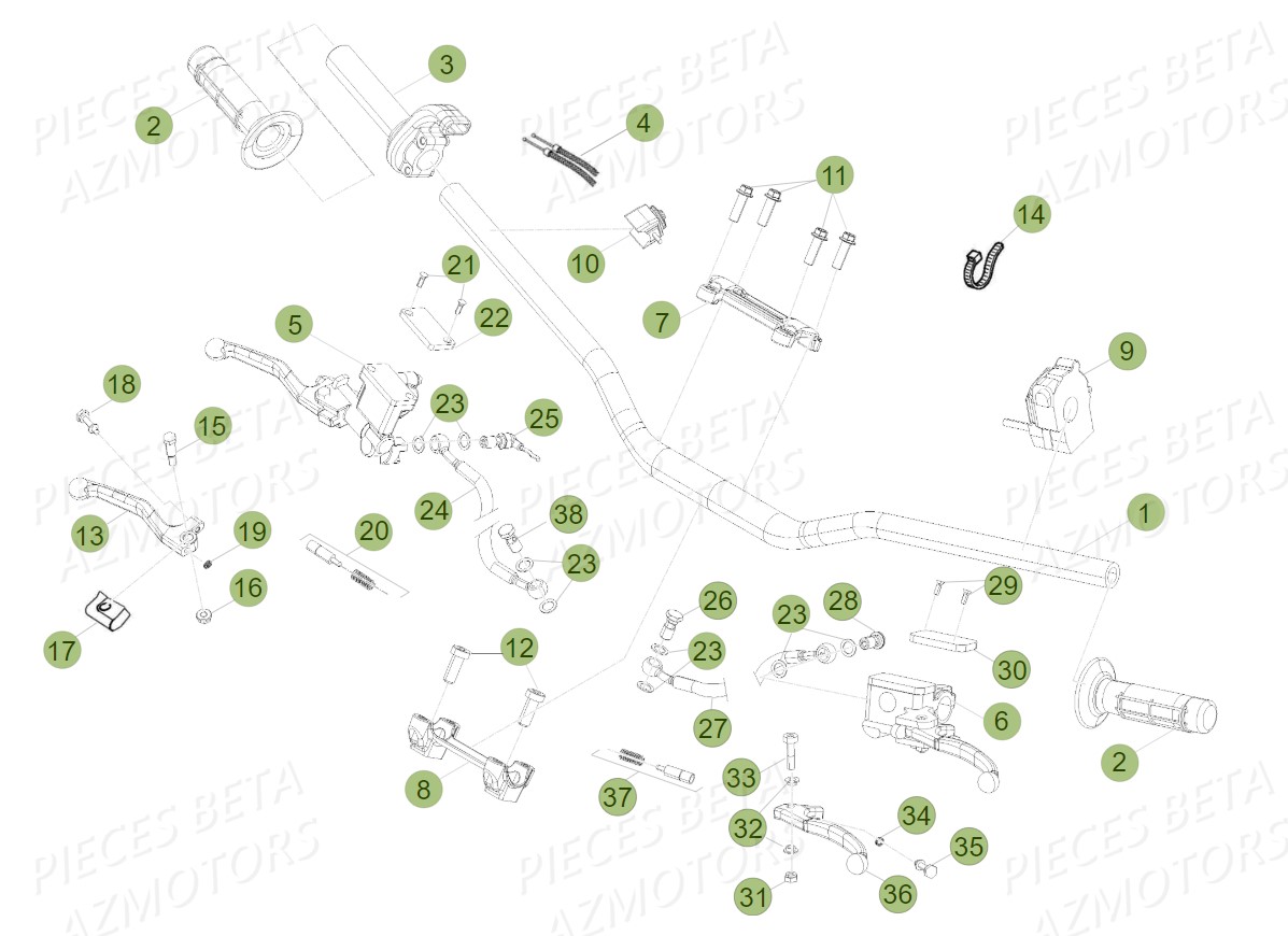 COMMANDES_GUIDON BETA Pièces BETA RR 4T 450CC - [2010]