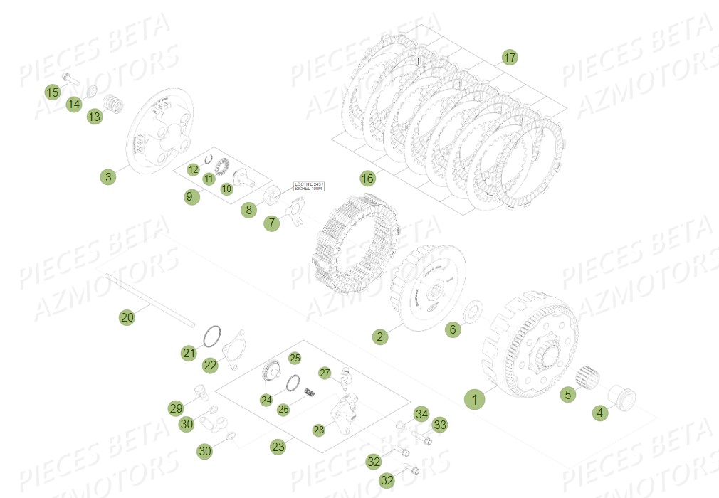 Embrayage BETA Pièces Beta RR 4T 450 Enduro - 2010