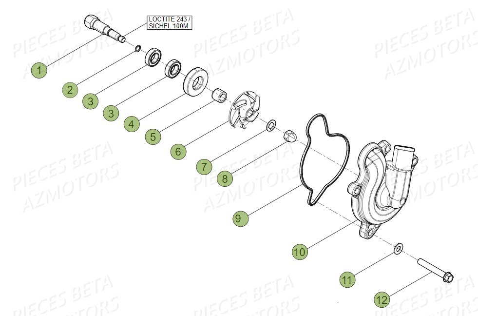 Pompe A Eau BETA Pièces Beta RR 4T 450 Enduro - 2010