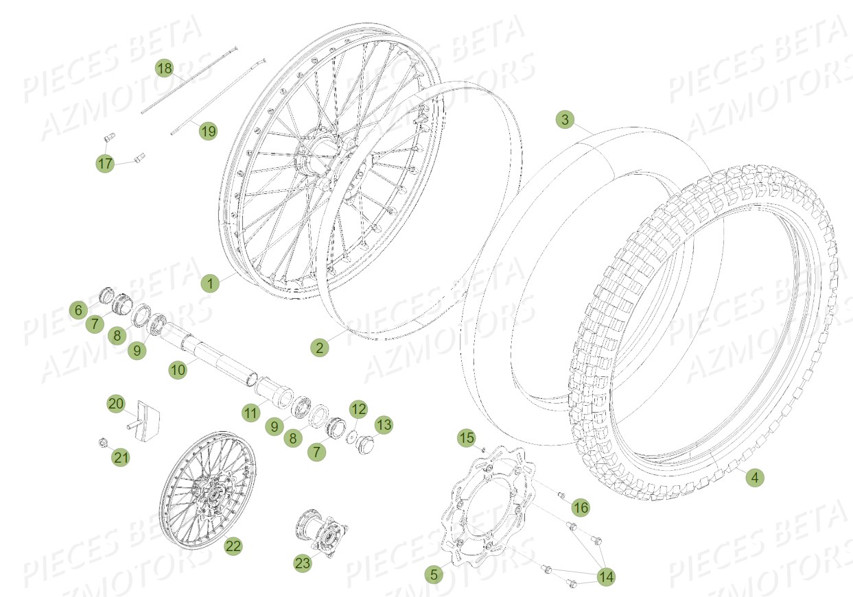 Roue Avant BETA Pièces Beta RR 4T 450 Enduro - 2010