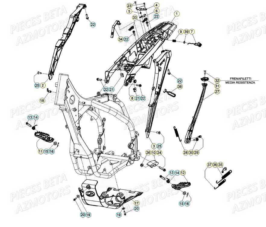 Accessoires Du Chassis BETA Pièces Beta RR 4T 480 Enduro - (2021)