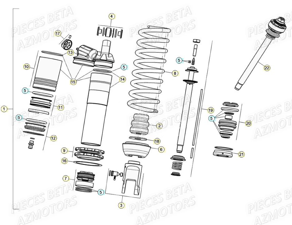 Amortisseur Suspension Arriere BETA Pièces Beta RR 4T 480 Enduro - (2021)