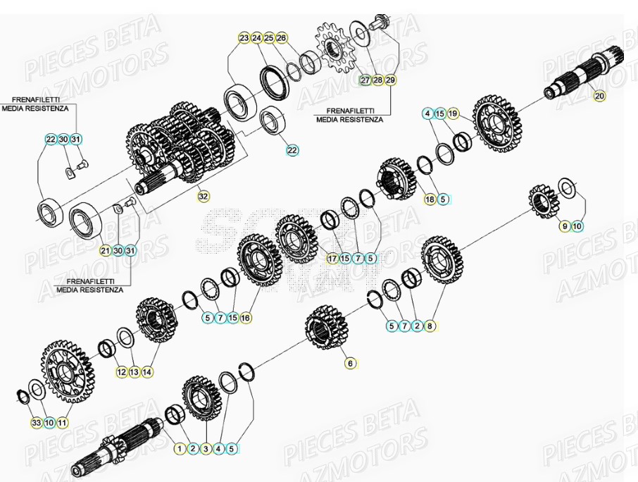 PIGNON DE TRANSMISSION SECONDA IRE BETA pour BOITE A VITESSES de RR 480 4T 2021