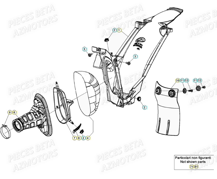 Boitier Du Filtre BETA Pièces Beta RR 4T 480 Enduro - (2021)