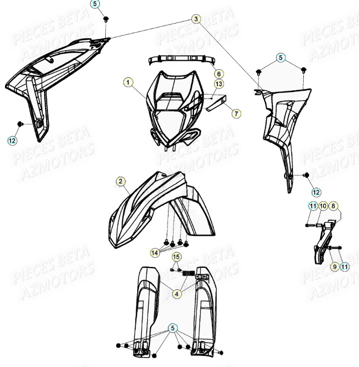 Carenages Avant BETA Pièces Beta RR 4T 480 Enduro - (2021)