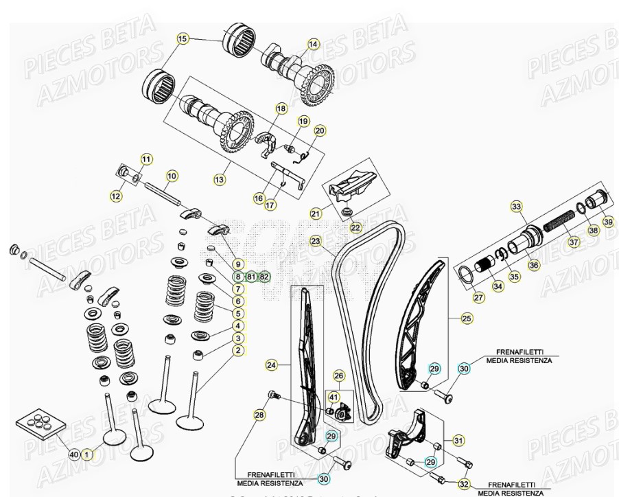 Distribution Soupapes BETA Pièces Beta RR 4T 480 Enduro - (2021)