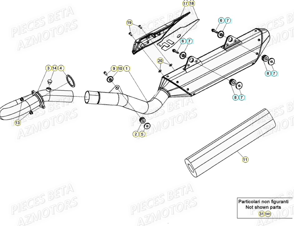 Echappement BETA Pièces Beta RR 4T 480 Enduro - (2021)