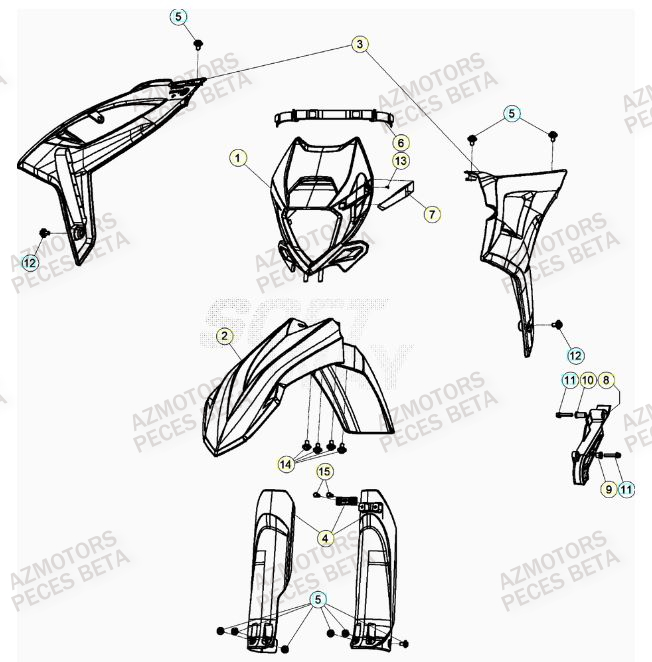 Carenage Avant BETA Pièces Beta RR 4T 480 Enduro - (2022)