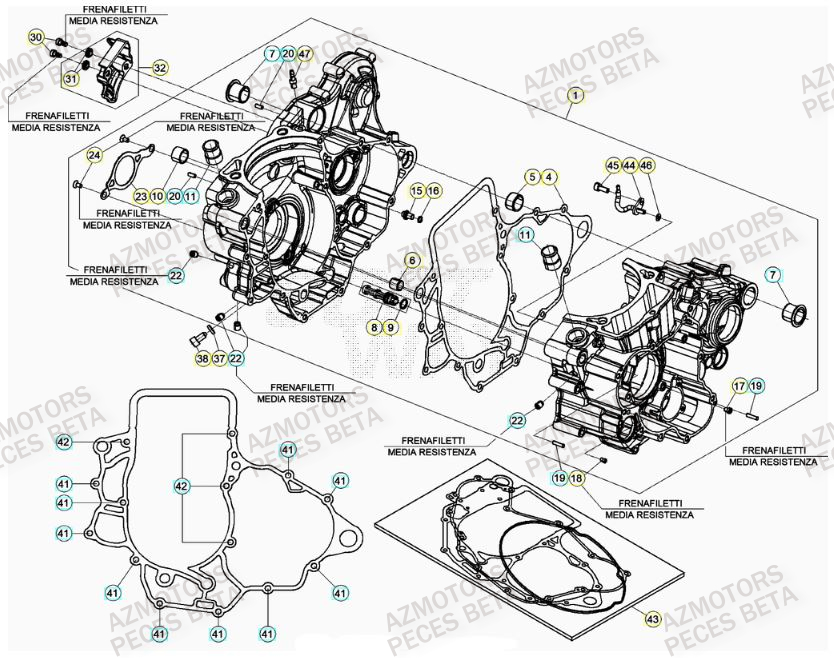 Carter Moteur BETA Pièces Beta RR 4T 480 Enduro - (2022)