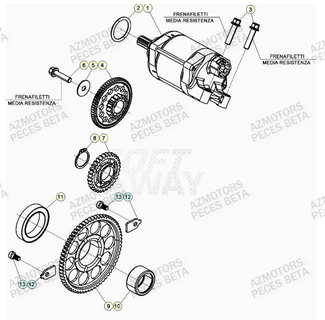 Demarreur BETA Pièces Beta RR 4T 480 Enduro - (2022)