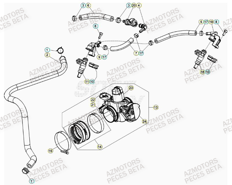 Injection BETA Pièces Beta RR 4T 480 Enduro - (2022)