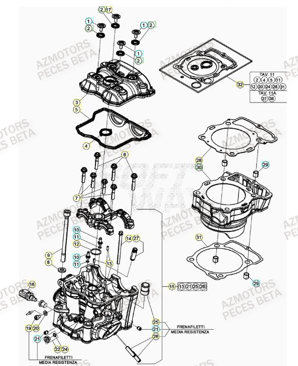 Cylindre BETA Pièces Beta RR 4T 480 Enduro - (2023)