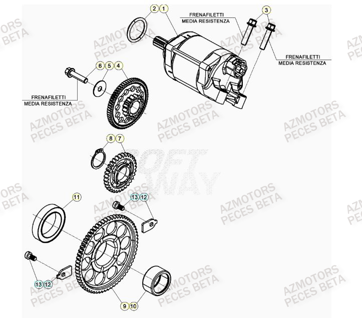 Demarreur BETA Pièces Beta RR 4T 480 Enduro - (2023)