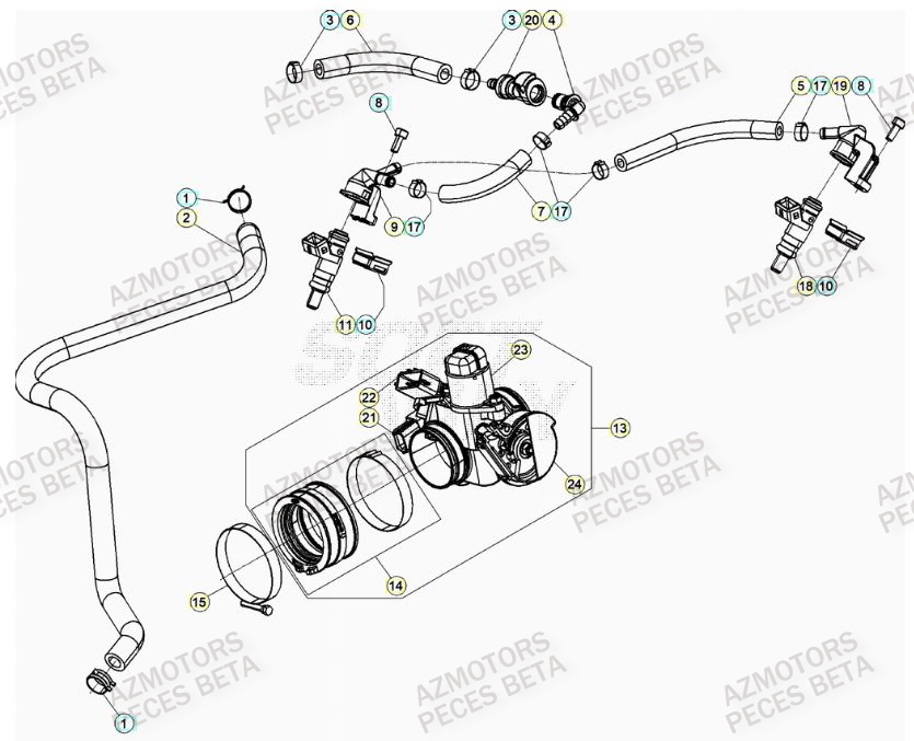 Injection BETA Pièces Beta RR 4T 480 Enduro - (2023)