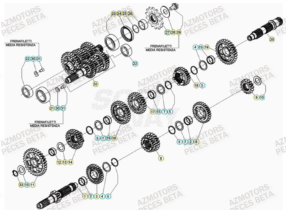 PIGNON DE TRANSMISSION SECONDA IRE BETA pour TRANSMISSION de RR 480 4T 2023