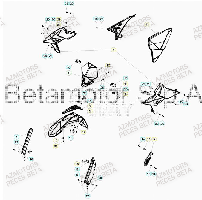 Carenage Avant BETA Pièces BETA RR 4T 480 RACING - (2016)

