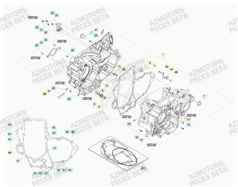 CARTER_MOTEUR BETA Pièces BETA RR 4T 430 RACING - (2016)