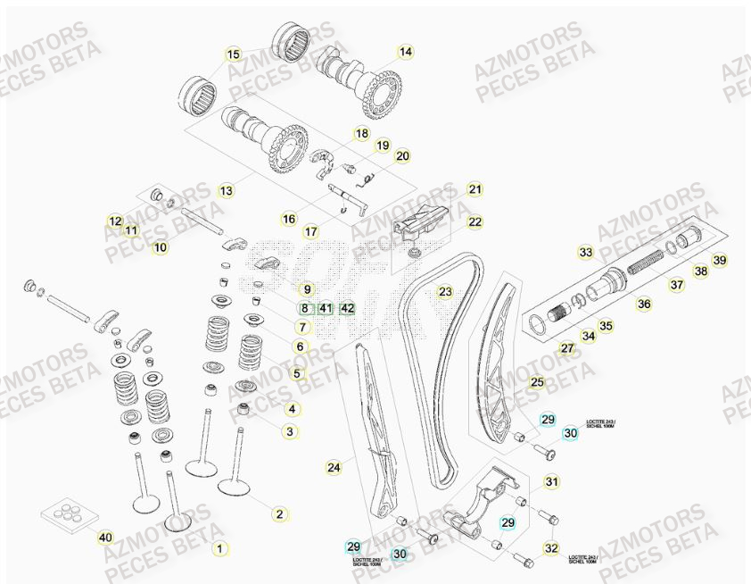 Distribution BETA Pièces BETA RR 4T 480 RACING - (2016)

