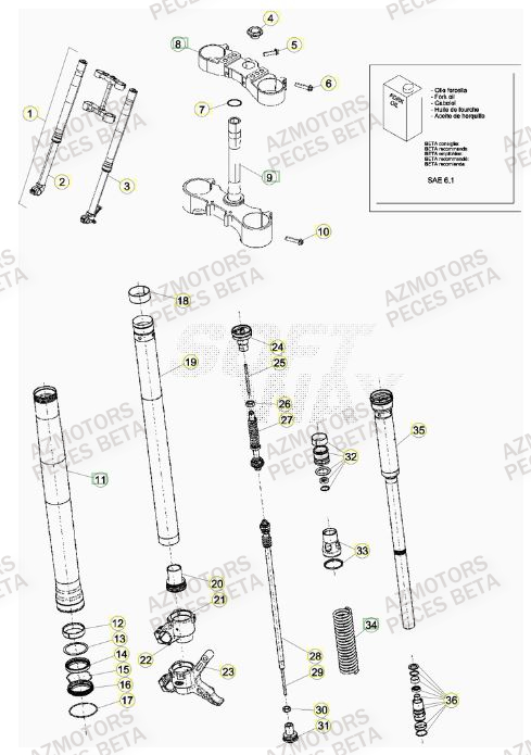 Fourche BETA Pièces BETA RR 4T 480 RACING - (2016)


