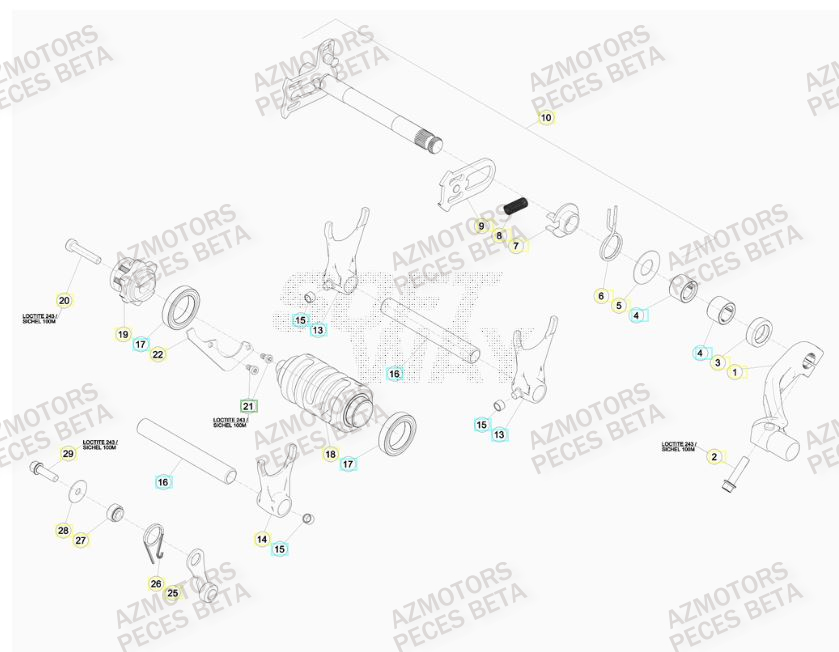 SELECTEUR_DE_VITESSES BETA Pièces BETA RR 4T 430 RACING - (2016)
