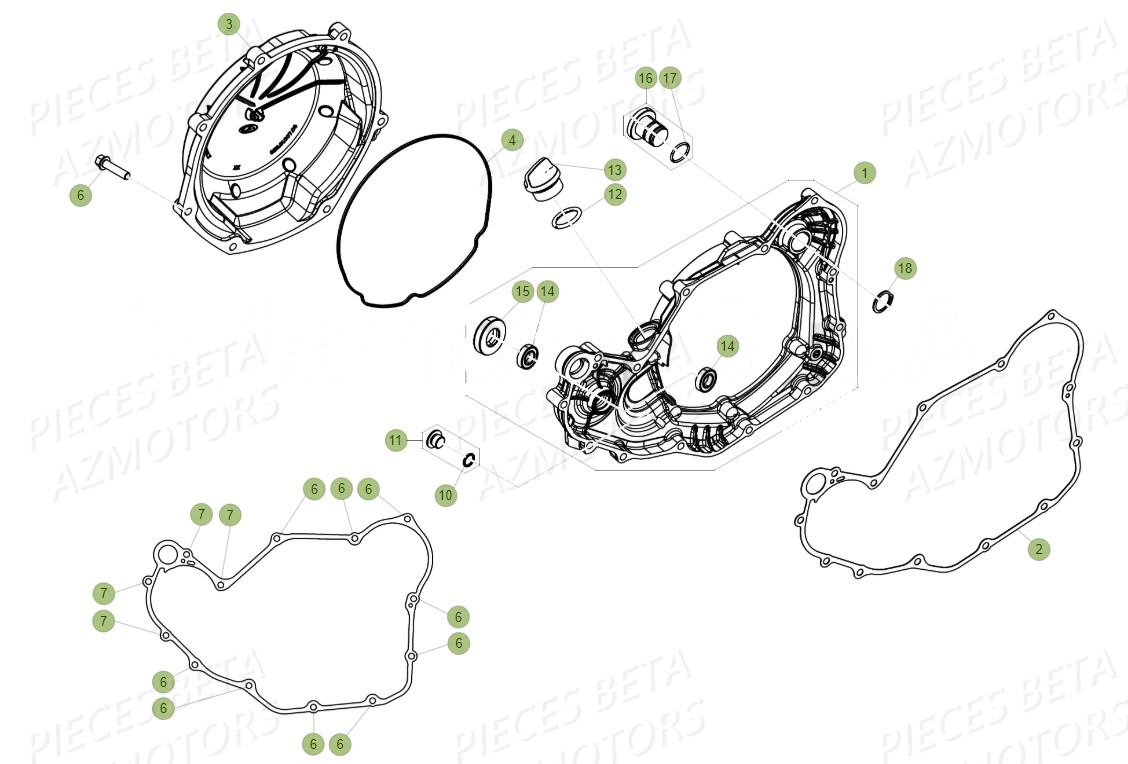 BOUCHON ARBRE COUVERCLE D EMBRAYAGE BETA pour COUVERCLE D EMBRAYAGE de RR 480 RACING 19