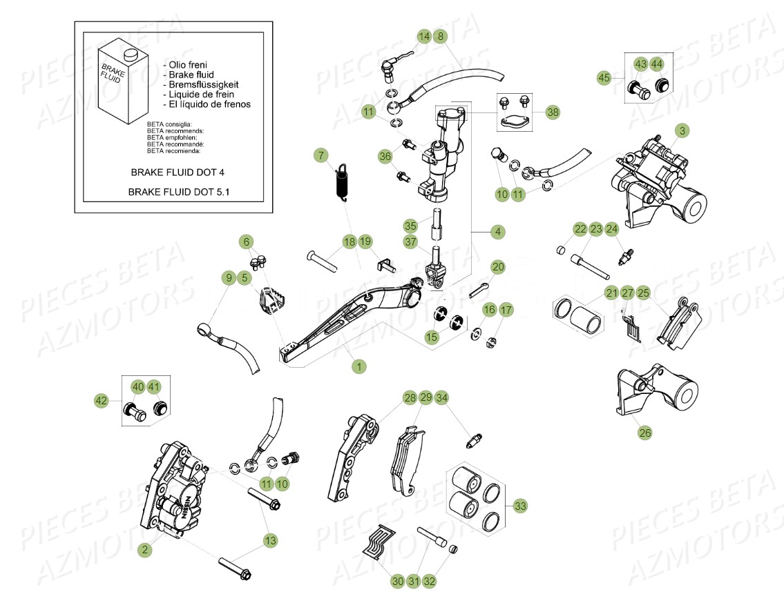 Freins Pedale De Frein BETA Pièces BETA RR 4T RACING 480 - (2019)


