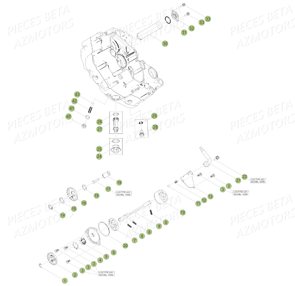 BOUCHON FILTRE HUILE BETA pour POMPE A HUILE de RR 480 RACING 19
