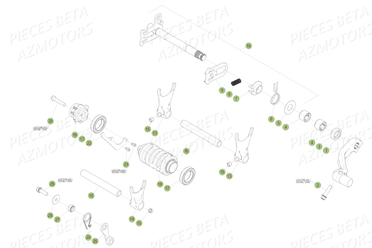Selecteur De Vitesses BETA Pièces BETA RR 4T RACING 480 - (2019)

