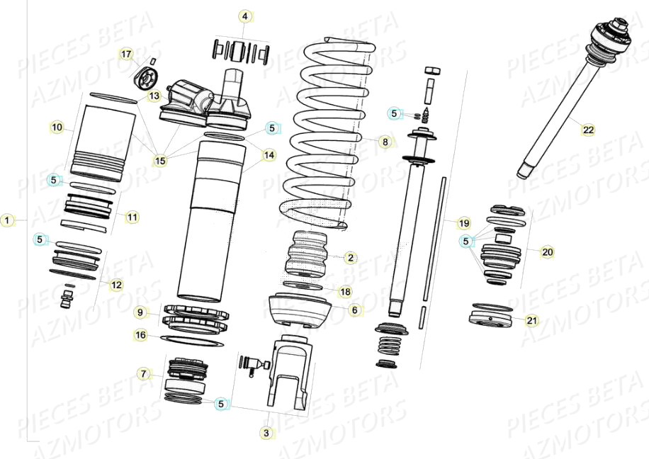 Amortisseur BETA Pièces BETA RR 4T RACING 480 - (2020)

