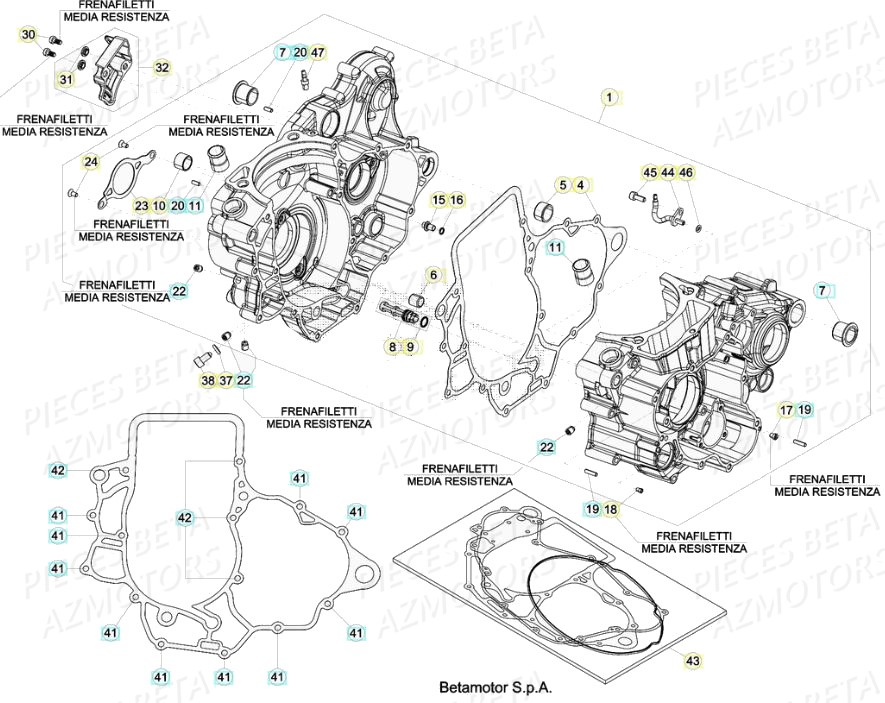 Carters Moteur BETA Pièces BETA RR 4T RACING 480 - (2020)

