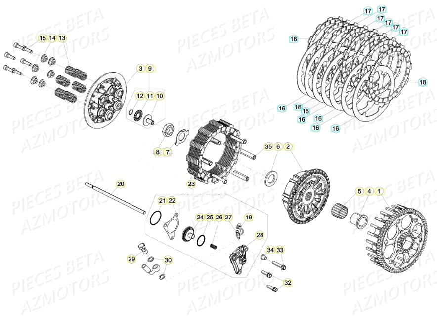 Embrayage BETA Pièces BETA RR 4T RACING 480 - (2020)

