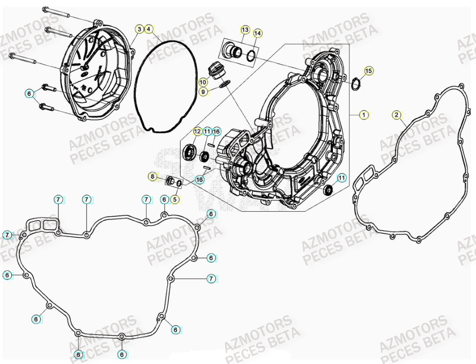 BOUCHON ARBRE COUVERCLE D EMBRAYAGE BETA pour COUVERCLE EMBRAYAGE de RR 480 RACING 21