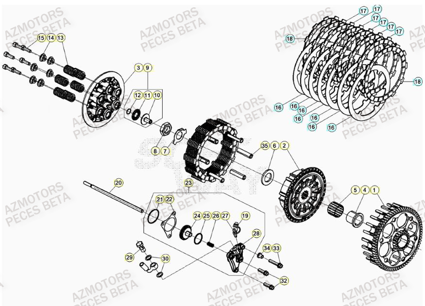 EMBRAYAGE BETA Pièces Origine BETA RR 4T RACING 480 - (2021)