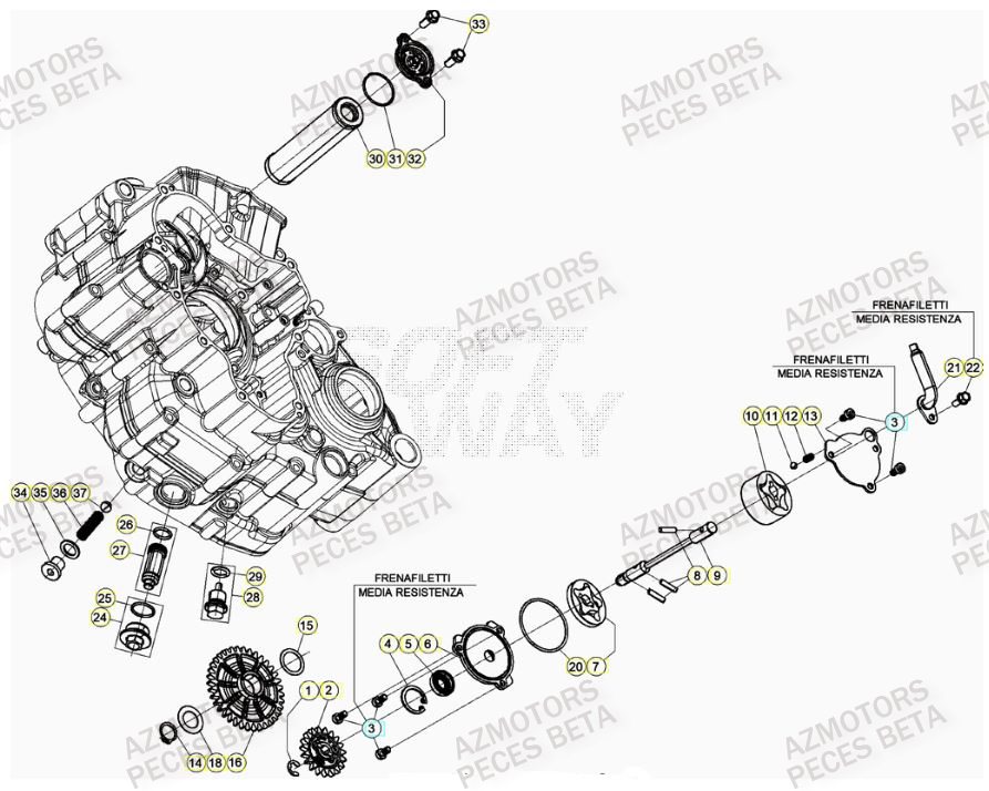 BOUCHON FILTRE HUILE BETA pour POMPE A HUILE de RR 480 RACING 21