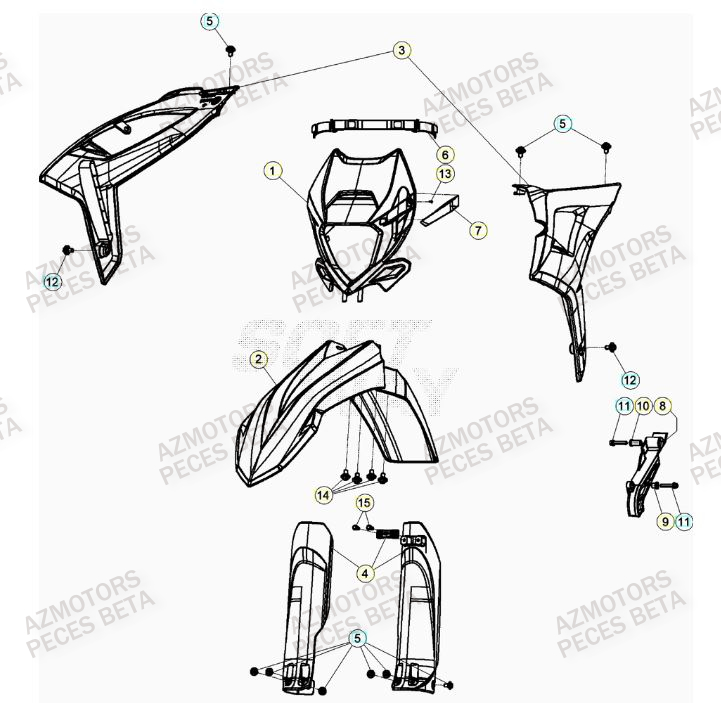 Carenage Avant BETA Pièces BETA RR 4T RACING 480 - (2022)

