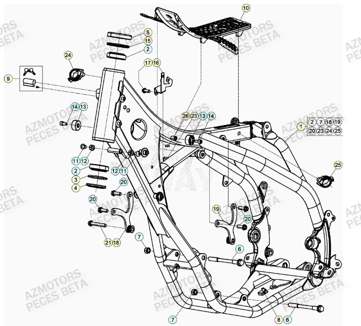 Chassis BETA Pièces BETA RR 4T RACING 480 - (2022)

