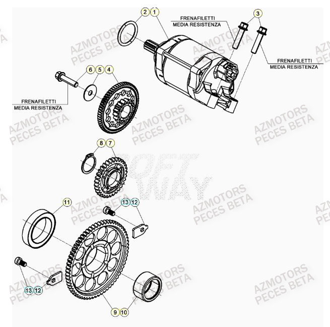 Demarreur BETA Pièces BETA RR 4T RACING 480 - (2022)

