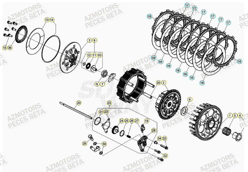Embrayage BETA Pièces BETA RR 4T RACING 480 - (2022)

